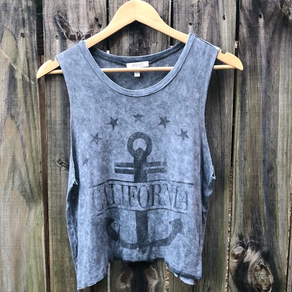 California Anchor Graphic Soft Sleeveless Top Sz Small